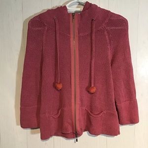 Anthropologie Moth Linen Blend Hooded Sweater XS